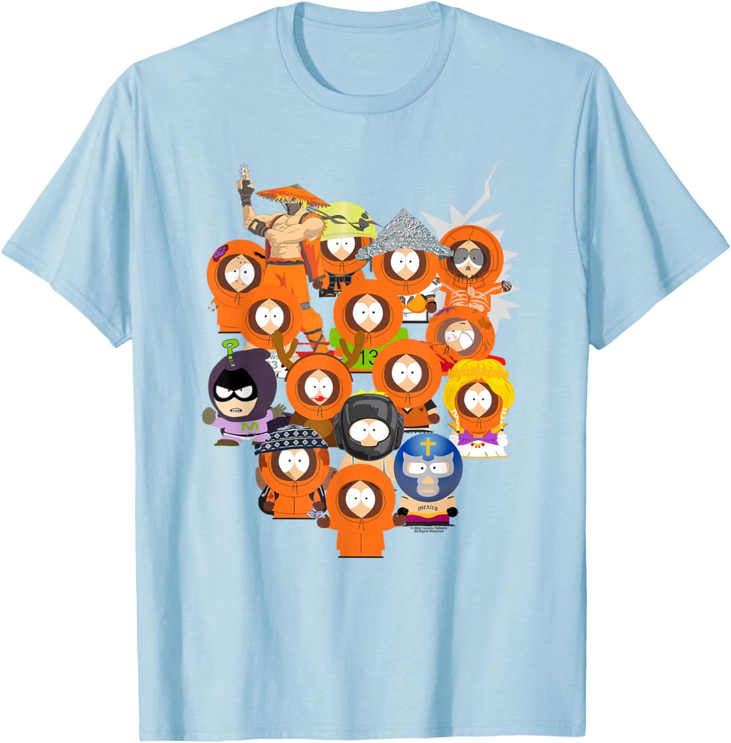 South Park Many Faces of Kenny T-Shirt - T-Shirt | Light Blue