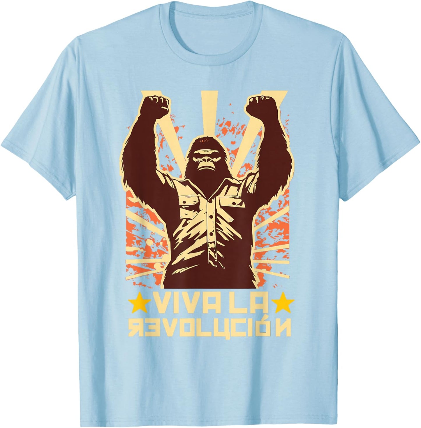 Viva La Revolucion Sasquatch Bigfoot 60s T-Shirt - T-Shirt | Light Blue