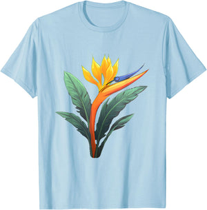 Bird of Paradise Plant Flower T-Shirt - T-Shirt | Light Blue