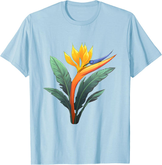 Bird of Paradise Plant Flower T-Shirt - T-Shirt | Light Blue