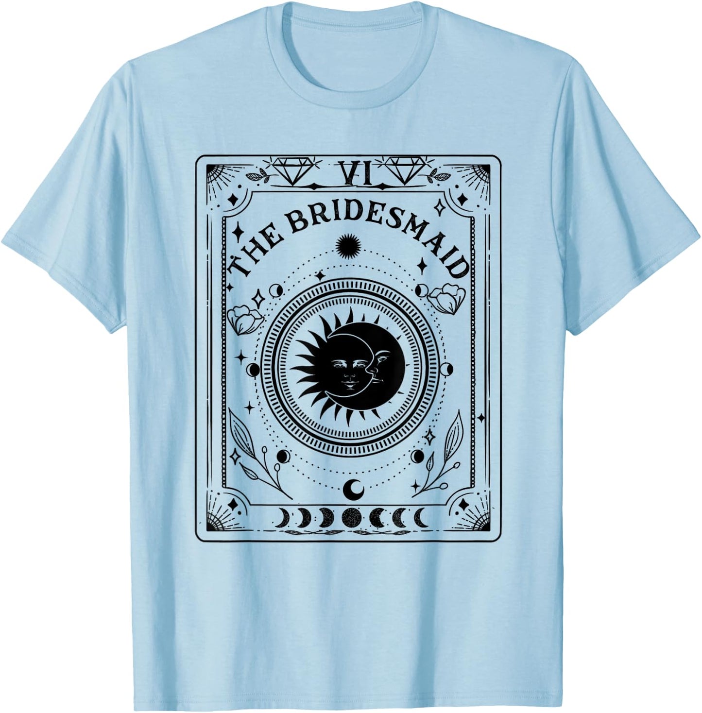 Boho Mystic Tarot Celestial Bachelorette Bride Bridesmaid T-Shirt - T-Shirt | Light Blue