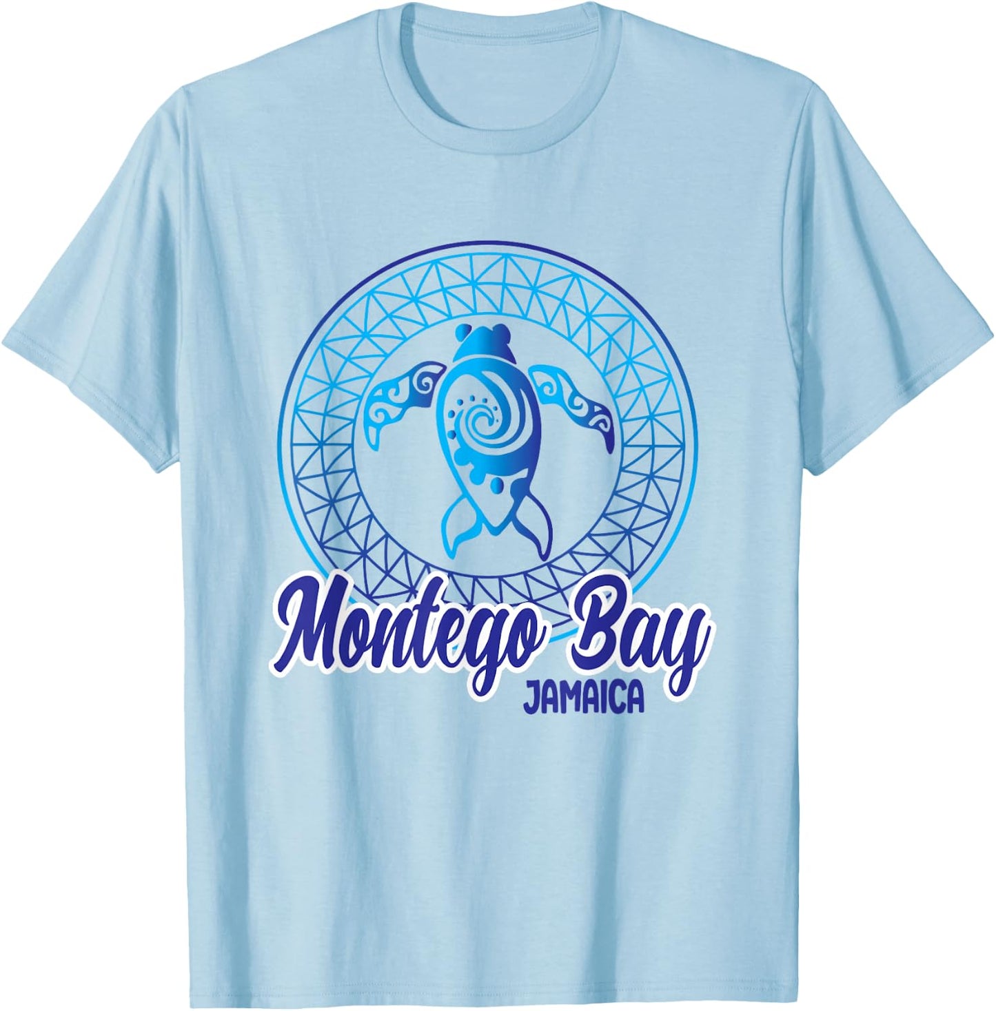 Montego Bay Jamaica Souvenirs Tribal Sea Turtle Vacation T-Shirt - T-Shirt | Light Blue