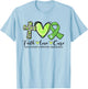 Faith Hope Cure Green Ribbon Non-Hodgkin Lymphoma Awareness T-Shirt - T-Shirt | Light Blue