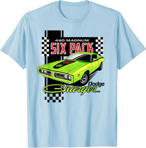 Dodge Charger 440 Magnum Six Pack T-Shirt - T-Shirt | Light Blue