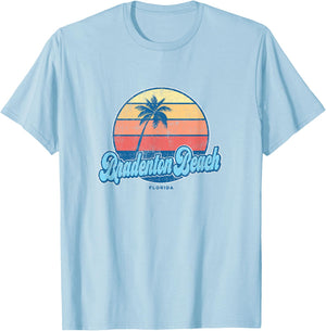 Vintage Bradenton Beach Florida FL Classic 70s Retro Surfer T-Shirt - T-Shirt | Light Blue