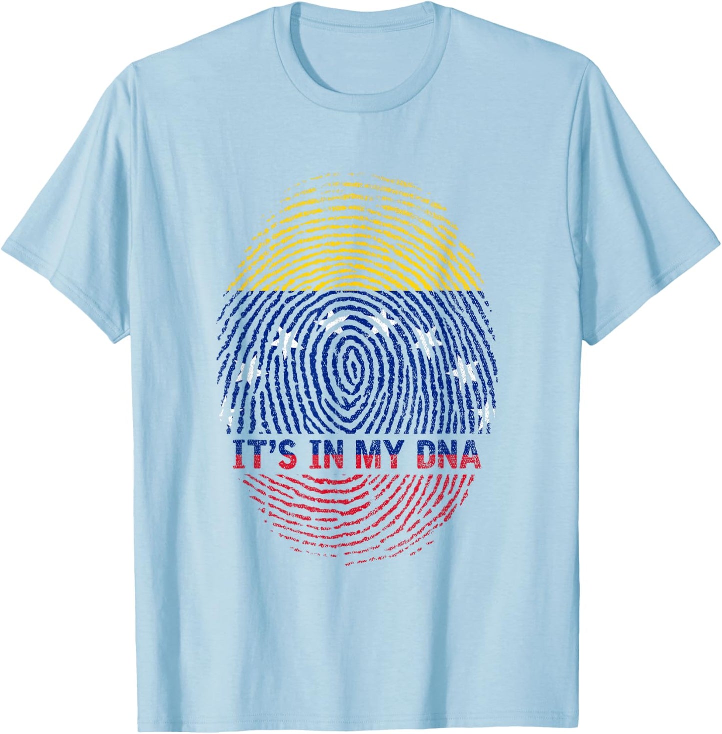 DNA Fingerprint Proud Venezuela Flag Patriotic Venezuela T-Shirt - T-Shirt | Light Blue