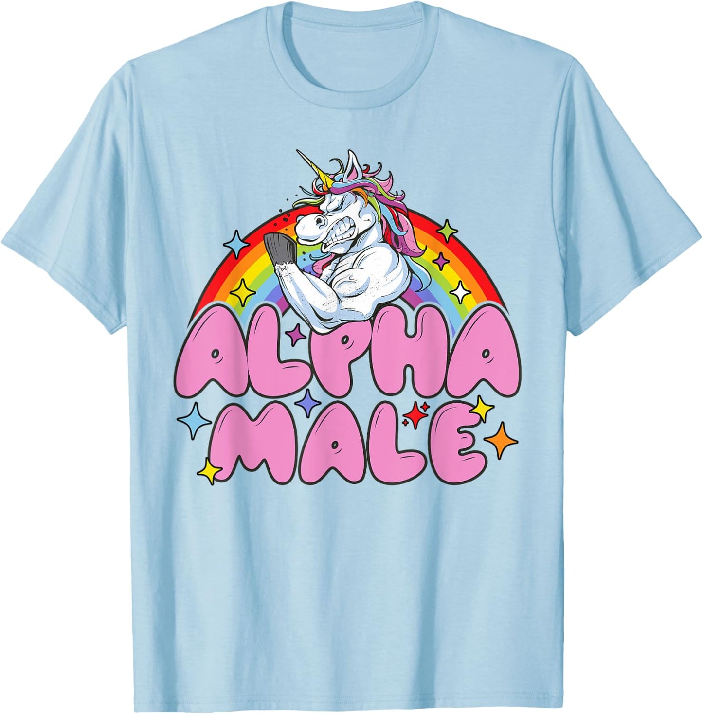 Alpha Male Unicorn Funny Sarcastic men woman T-Shirt - T-Shirt | Light Blue