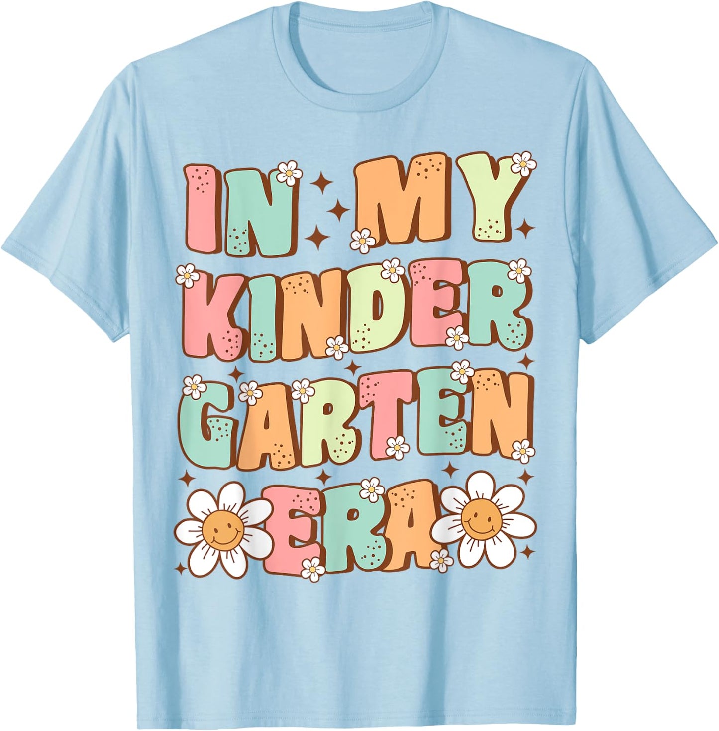 In My Kindergarten Era Groovy Kindergarten Back to School T-Shirt - T-Shirt | Light Blue