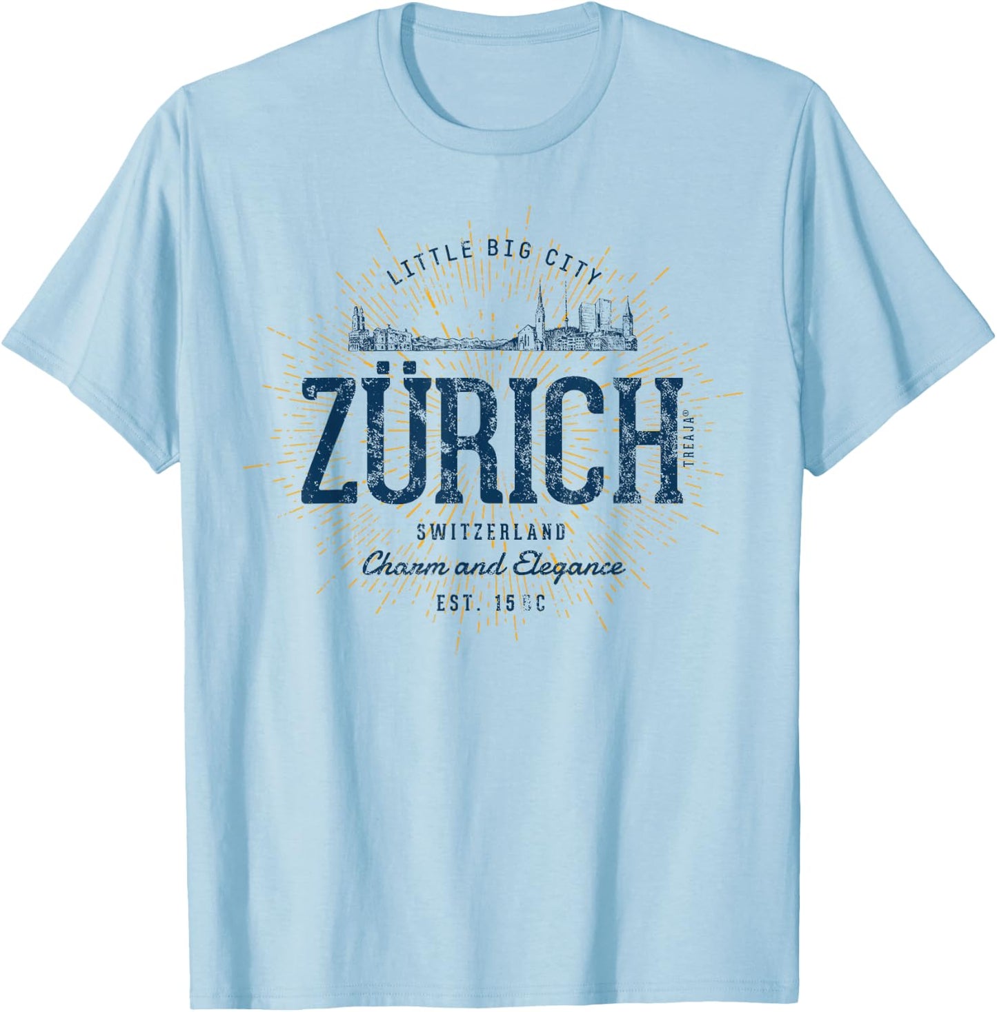 Switzerland Vintage Zurich Retro T-Shirt - T-Shirt | Light Blue