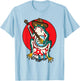American Traditional Old School Tattoo Flash Frog Banjo T-Shirt - T-Shirt | Light Blue