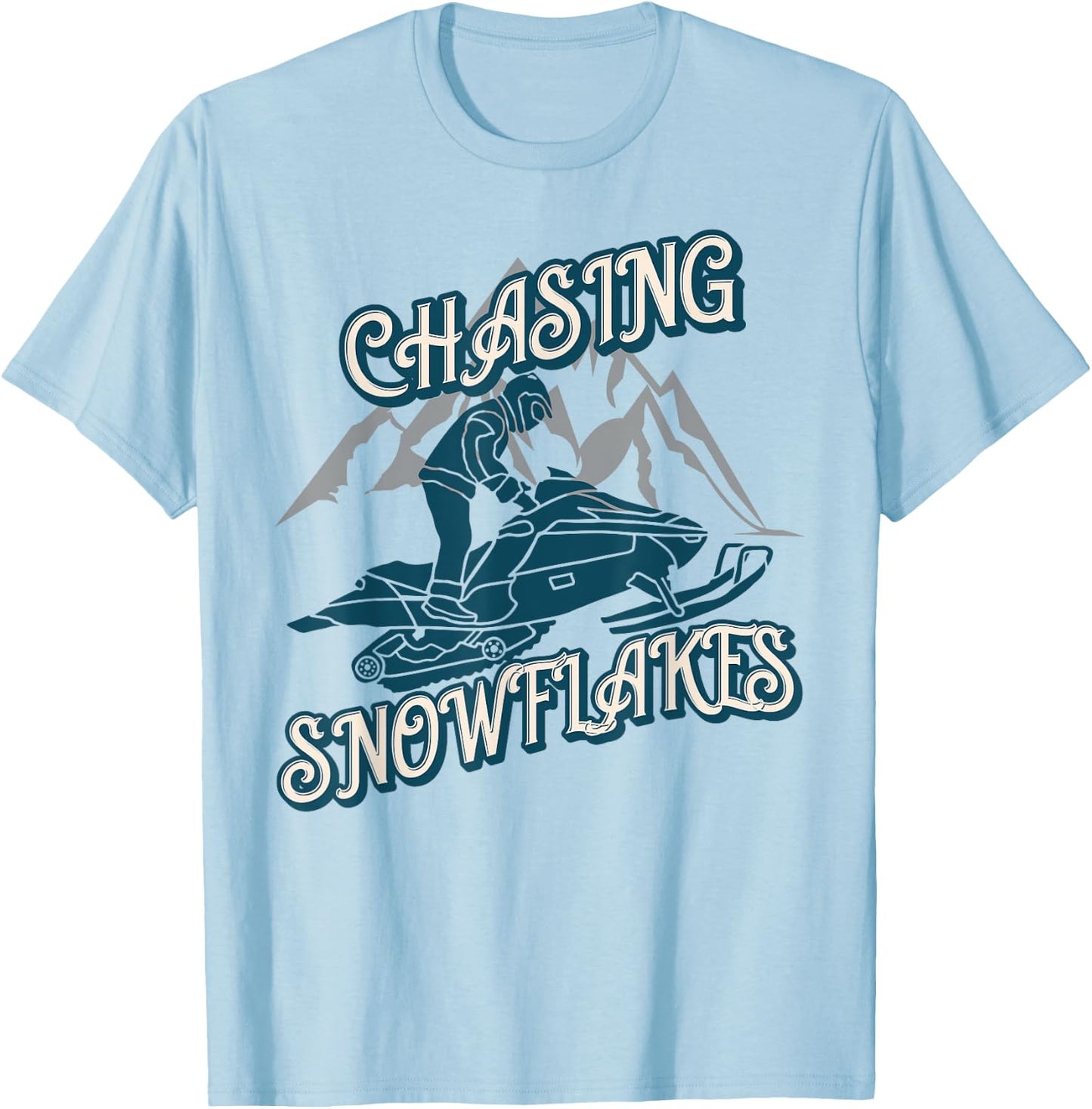 Snowmobile Trail Vintage Style Snowmobiling Gifts T-Shirt - T-Shirt | Light Blue