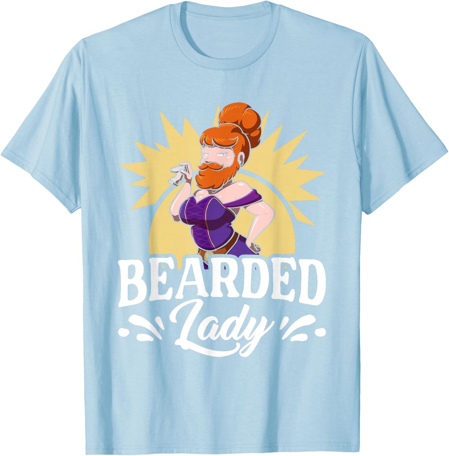 Bearded Lady Funny Circus Costume Carnival Freak T-Shirt - T-Shirt | Light Blue