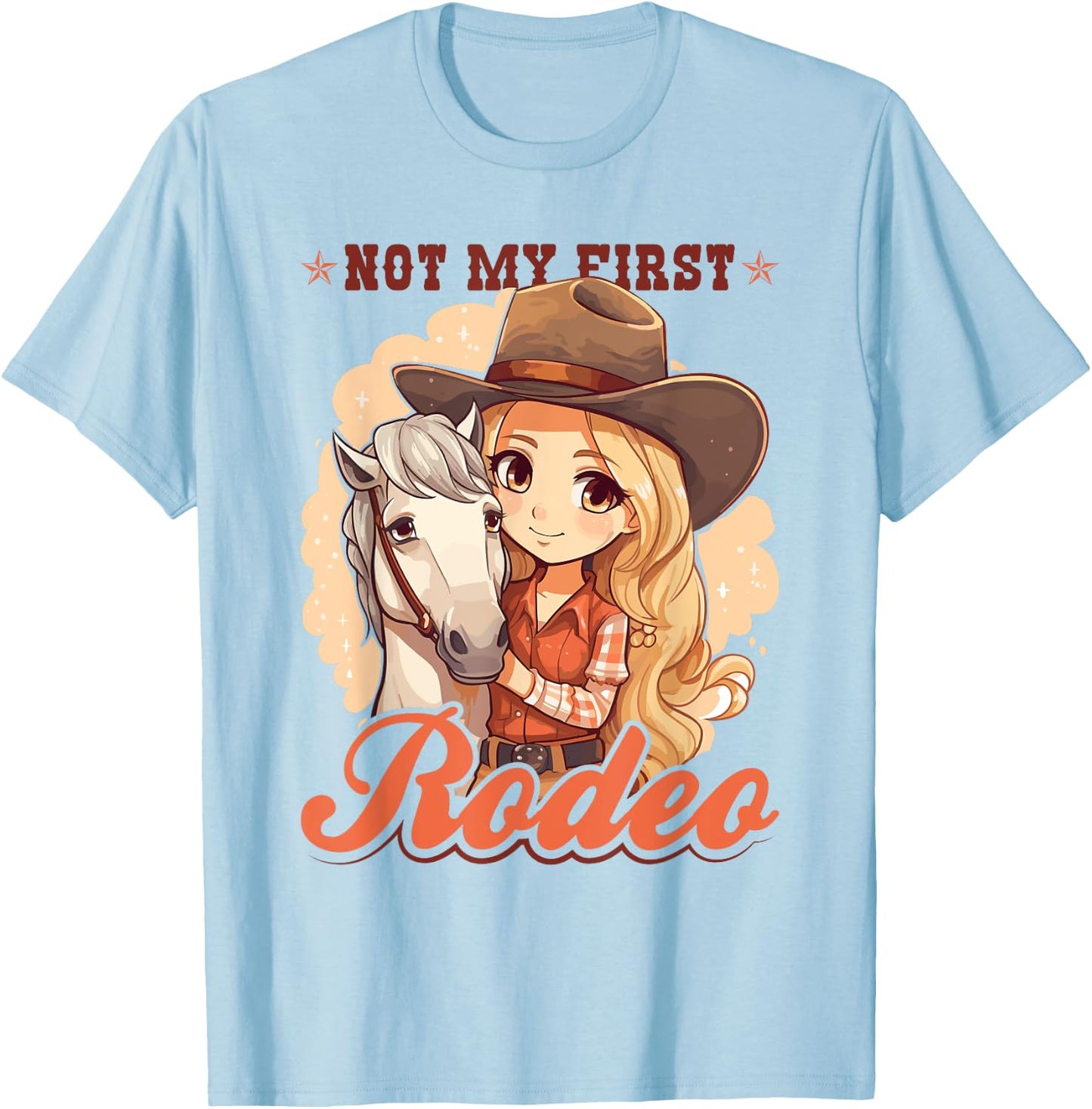 Not My First Rodeo, Country Rodeo Kids Girl Toddler Cowgirl T-Shirt - T-Shirt | Light Blue