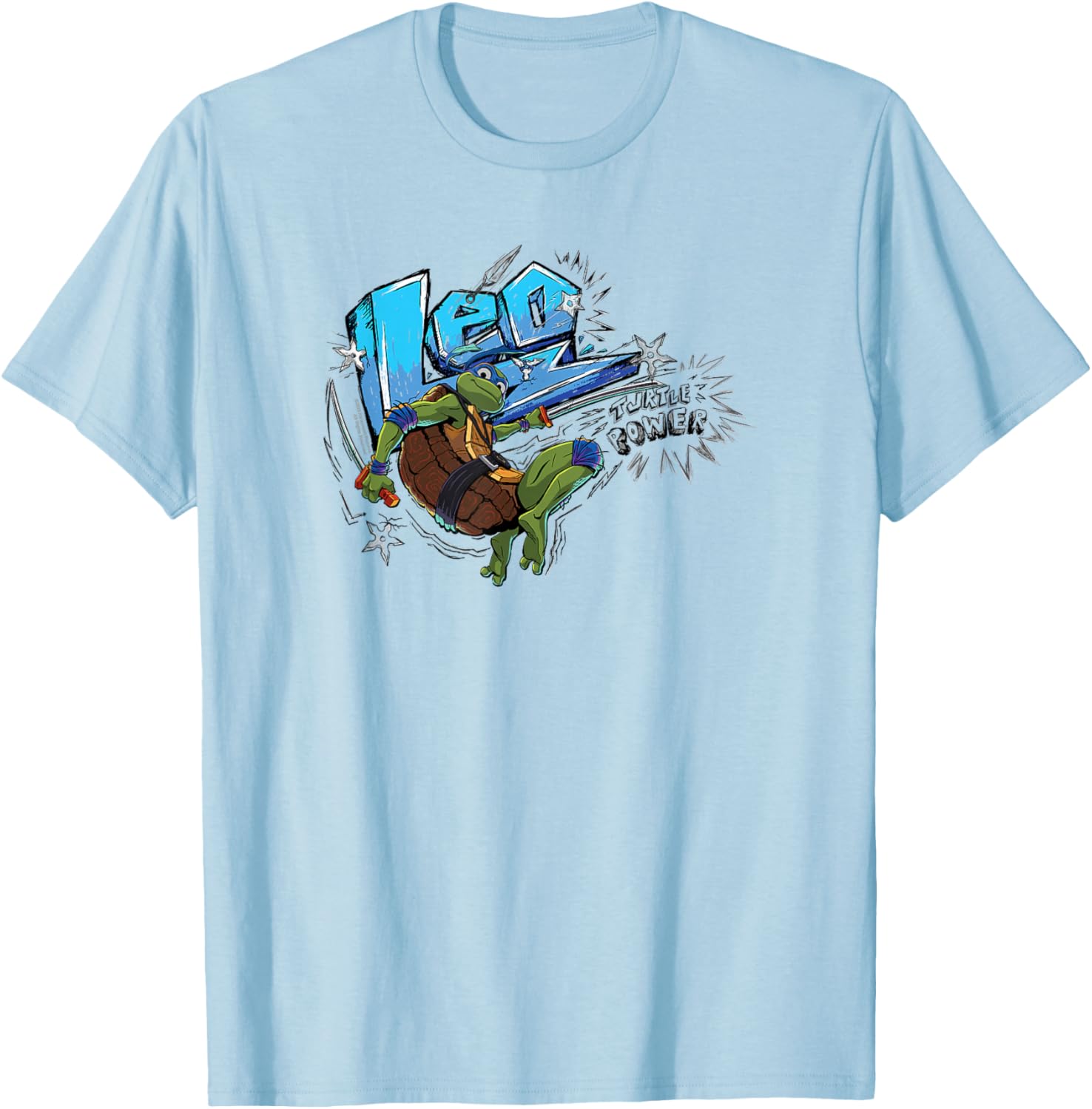 Teenage Mutant Ninja Turtles: Mutant Mayhem Leo Pose T-Shirt - T-Shirt | Light Blue