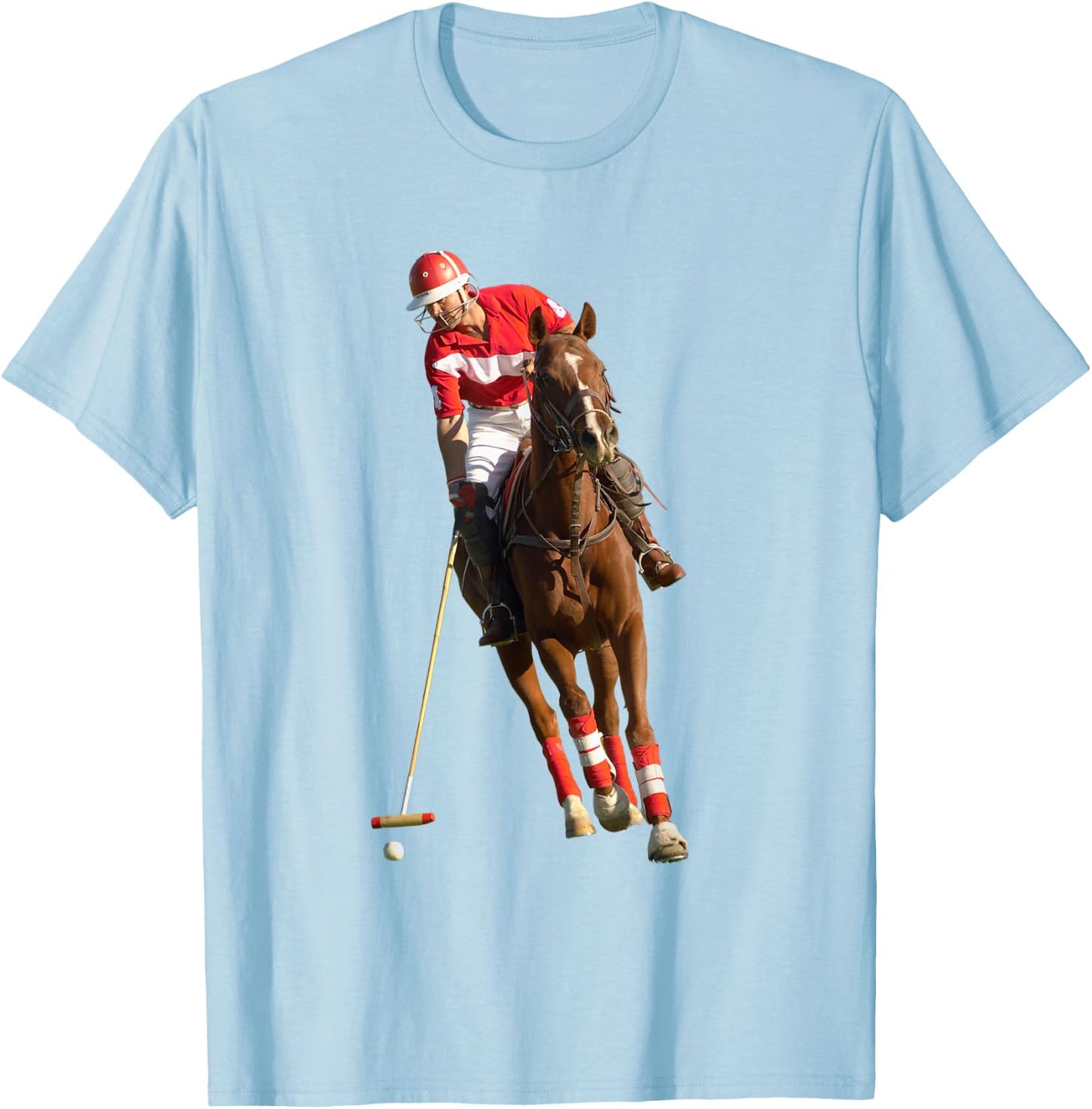 Leisure Riding Horse Polo Horse Polo T-Shirt - T-Shirt | Light Blue