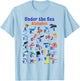 ABC Animals Under Water A-Z Types of Sea Animals Alphabet T-Shirt - T-Shirt | Light Blue