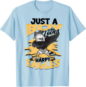 Just A Boy Who Loves Harpy Eagles Birds Kids Harpy Eagle T-Shirt - T-Shirt | Light Blue
