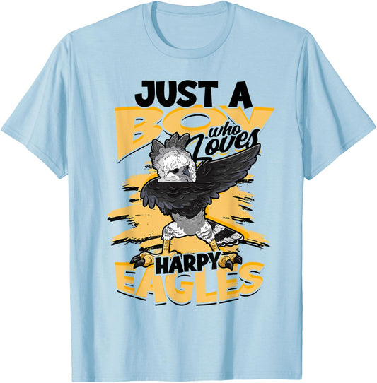 Just A Boy Who Loves Harpy Eagles Birds Kids Harpy Eagle T-Shirt - T-Shirt | Light Blue