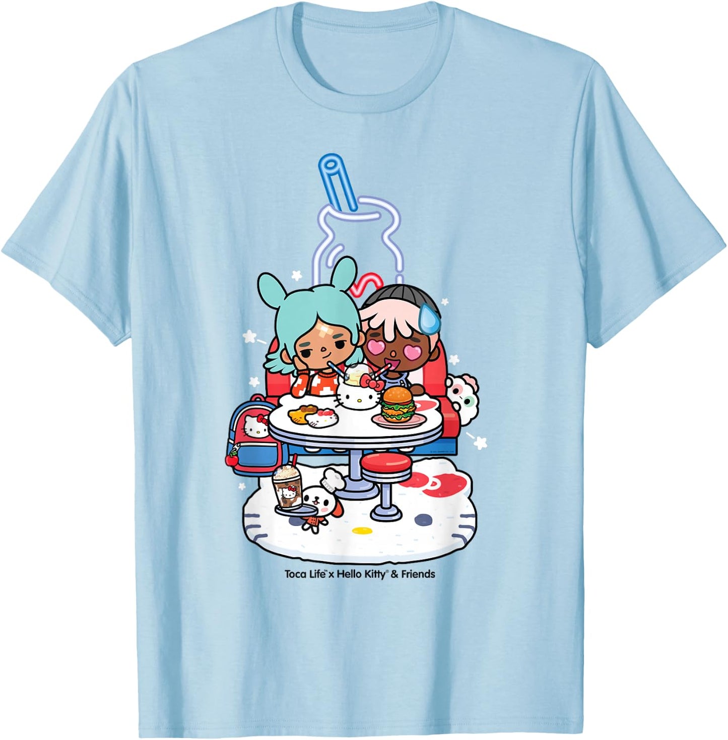 Toca Life x Hello Kitty & Friends DINER T-Shirt - T-Shirt | Light Blue
