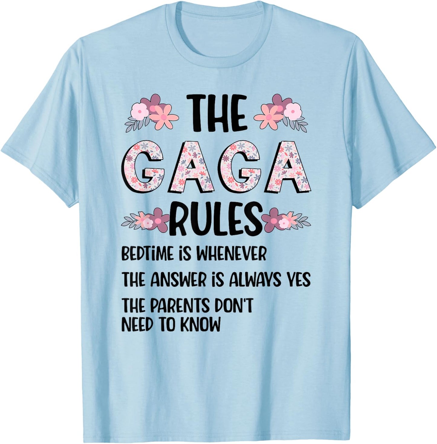 Gaga Grandma Rules Gaga Grandmother T-Shirt - T-Shirt | Light Blue