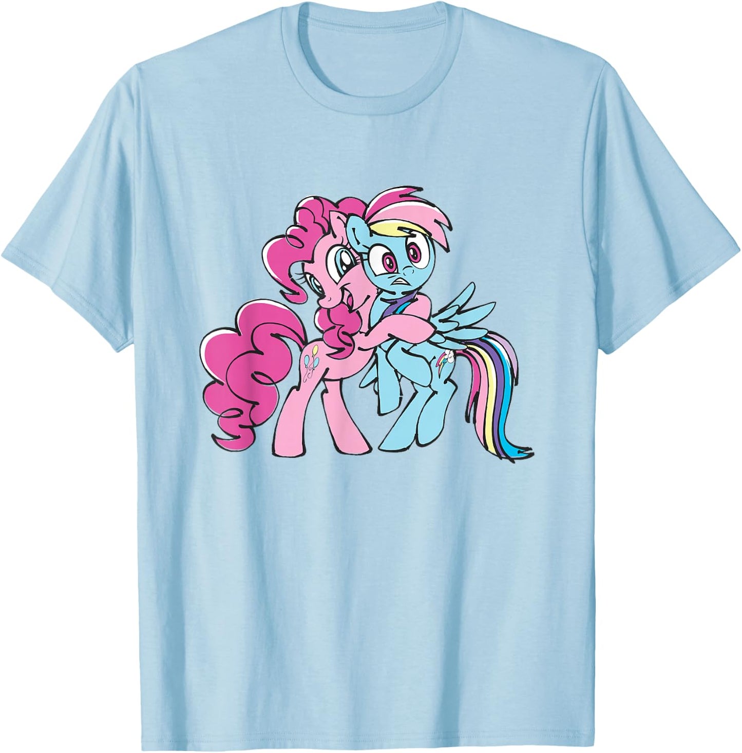 My Little Pony Pinkie Pie Hugs Rainbow Dash T-Shirt - T-Shirt | Light Blue