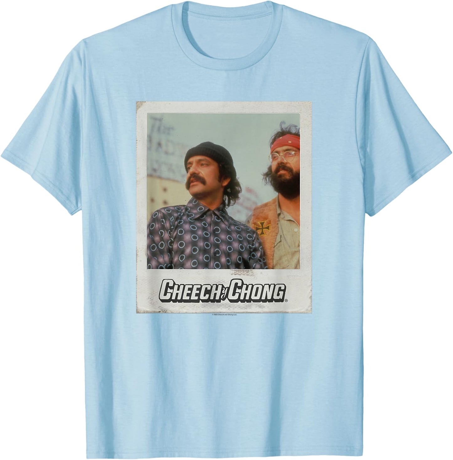 Cheech & Chong's Next Movie Scene Polaroid Picture T-Shirt - T-Shirt | Light Blue