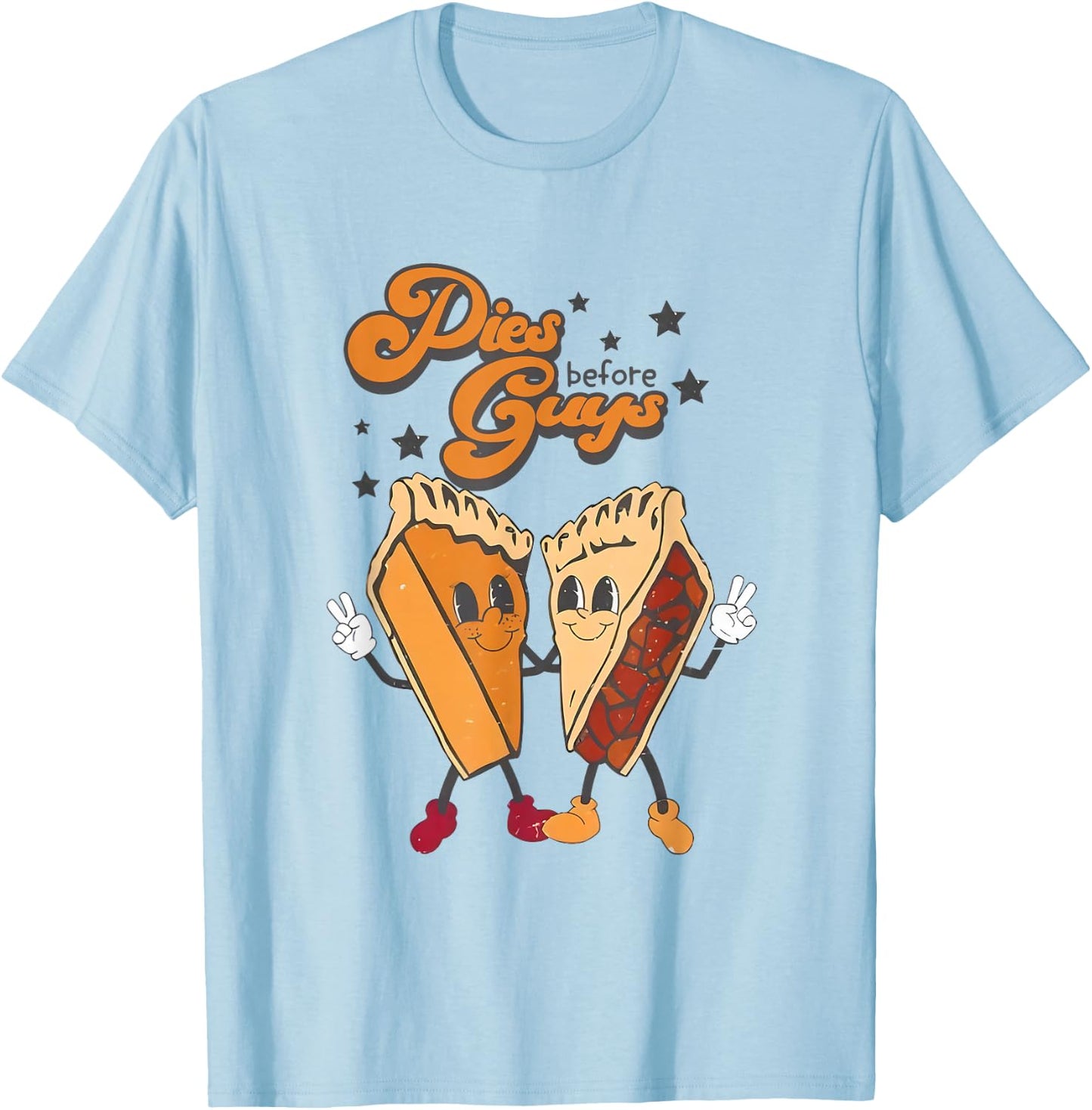 Pies Before Guys Girls Kids Toddler Thanksgiving T-Shirt - T-Shirt | Light Blue