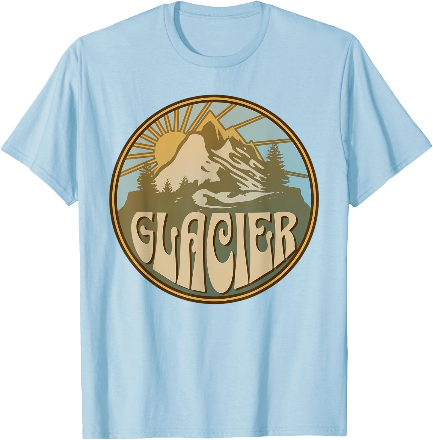 Glacier Montana Nature Mountains Hiking Outdoors T-Shirt - T-Shirt | Light Blue