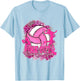 Pink Out Bump Set Spike Volleyball Breast Cancer Awareness T-Shirt - T-Shirt | Light Blue