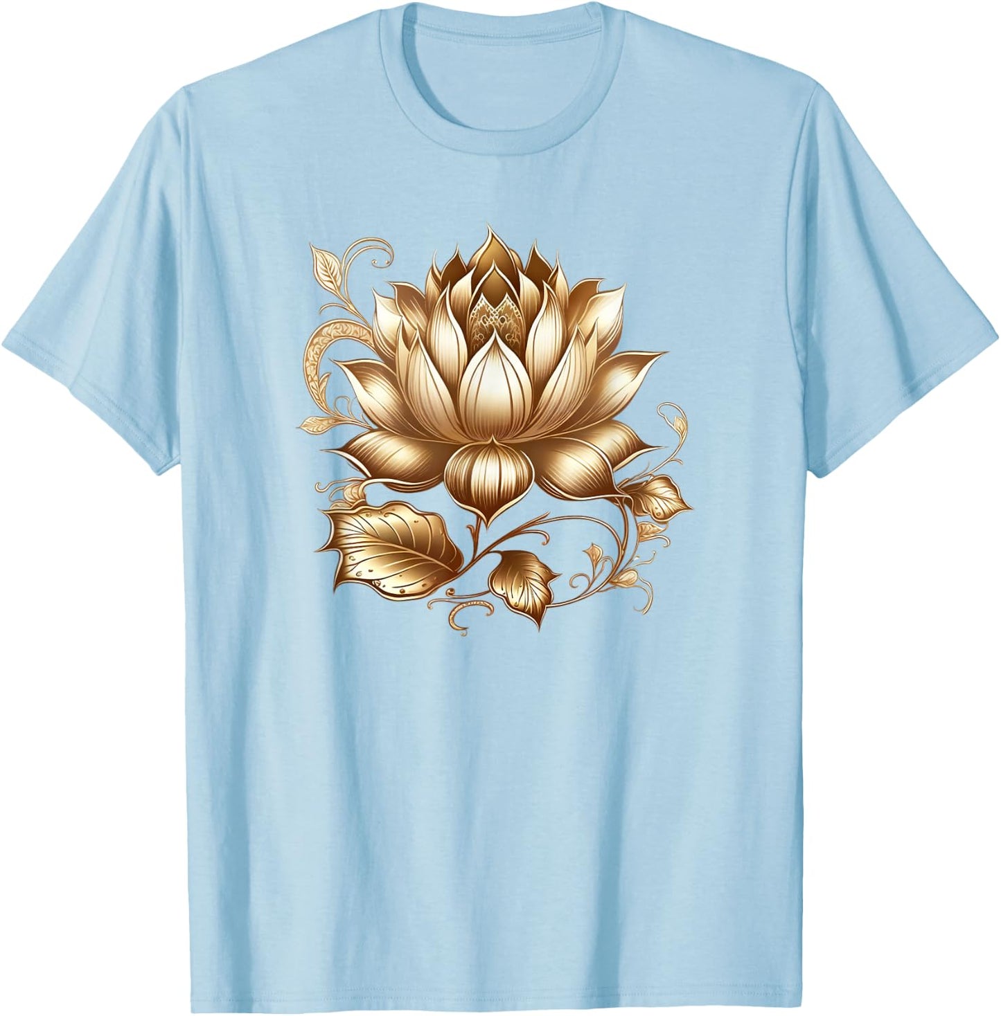 Lotus flower Buddhism spiritual symbol yoga namaste nature T-Shirt - T-Shirt | Light Blue