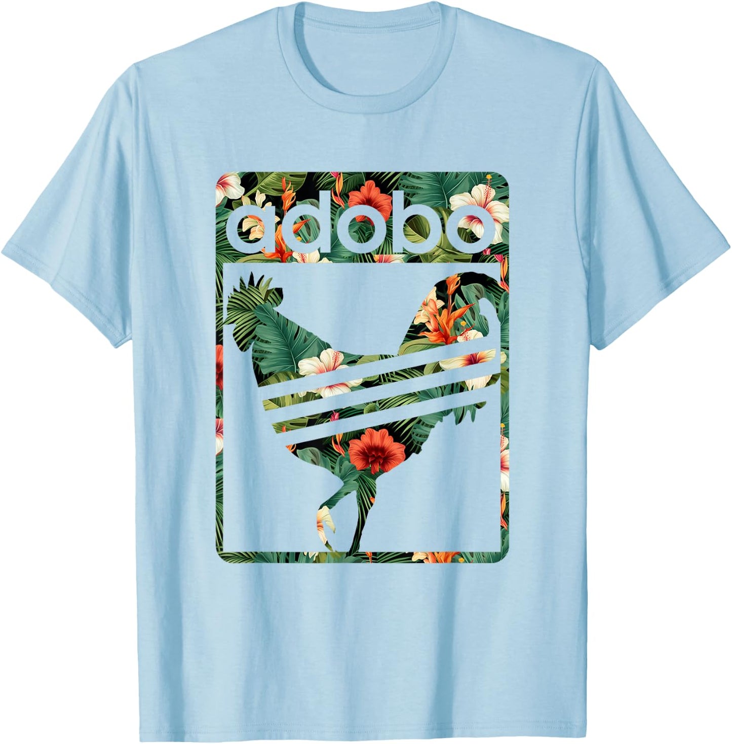 Vintage Floral Pinoy Adobo T-Shirt - T-Shirt | Light Blue