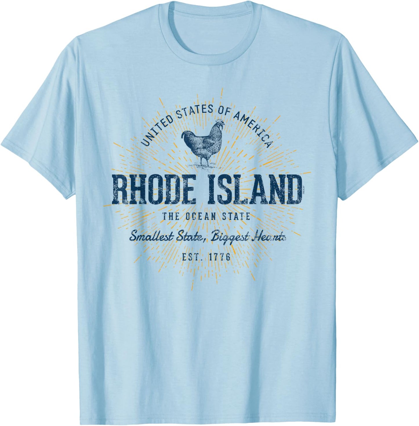 Vintage State of Rhode Island Retro T-Shirt - T-Shirt | Light Blue