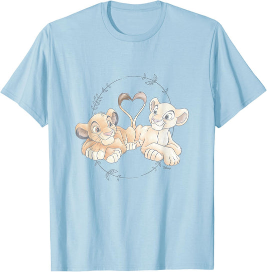 The Lion King - Simba Nala Heart T-Shirt - T-Shirt | Light Blue
