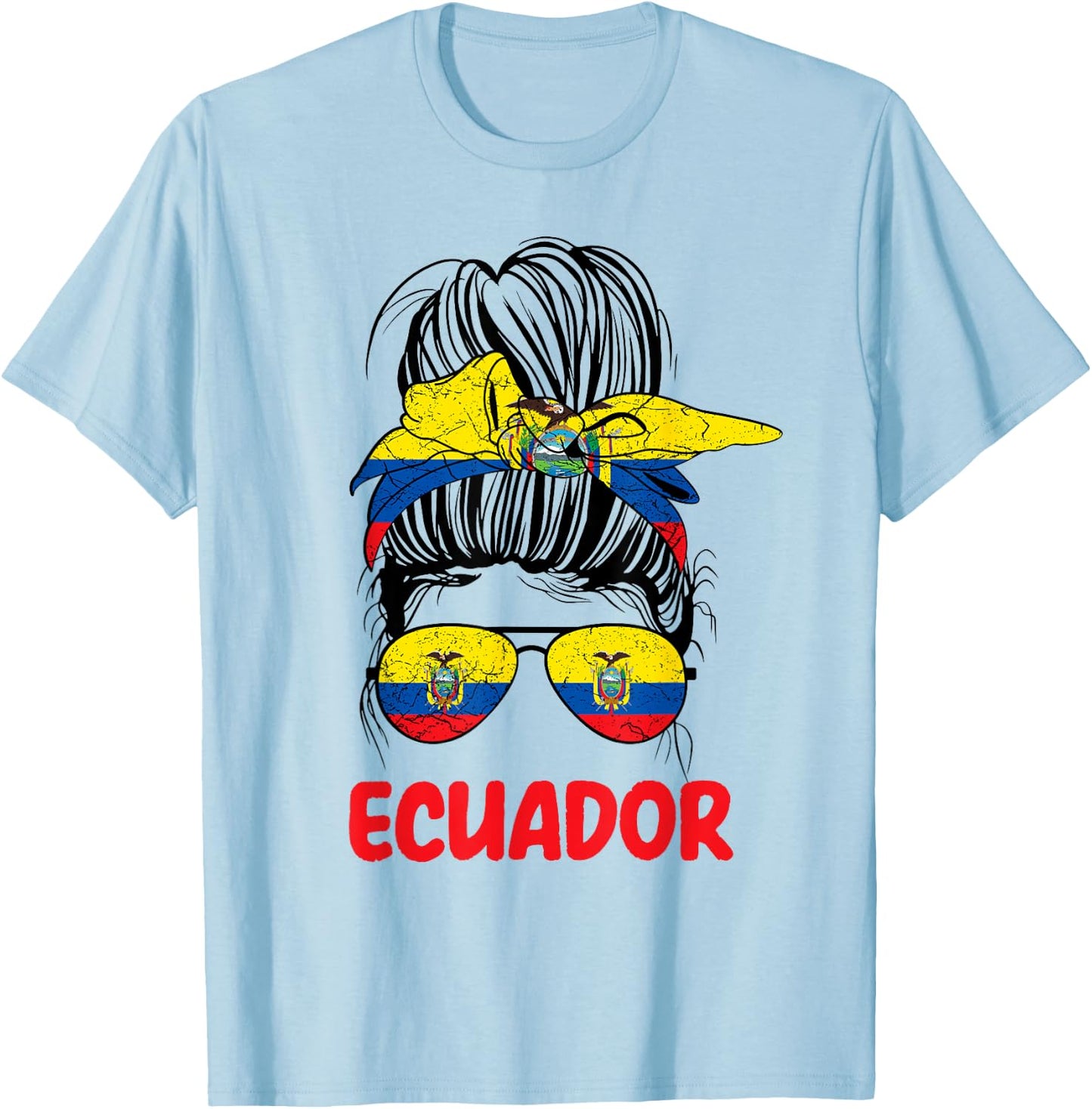 Ecuadorian Girl Ecuador Women Chica Ecuatoriana flag Pride T-Shirt - T-Shirt | Light Blue