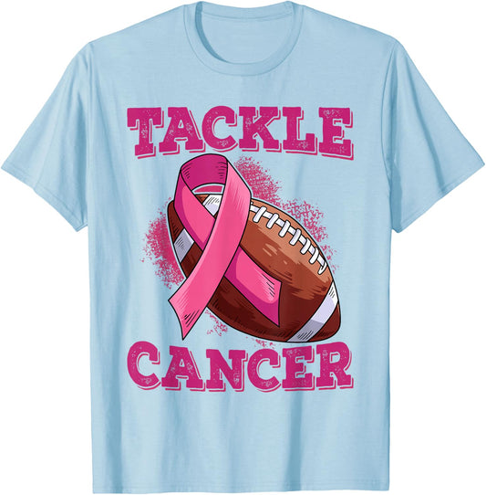Tackle Breast Cancer T-Shirt - T-Shirt | Light Blue