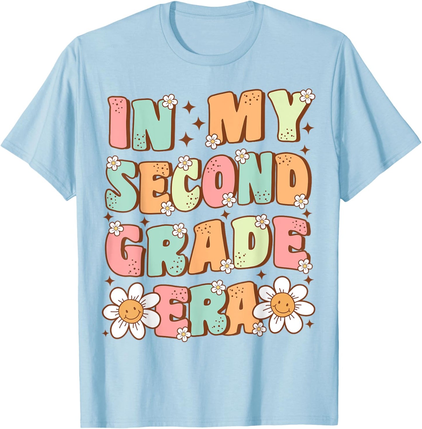 In My Second Grade Era Cute Groovy 2nd Grade Back to School T-Shirt - T-Shirt | Light Blue