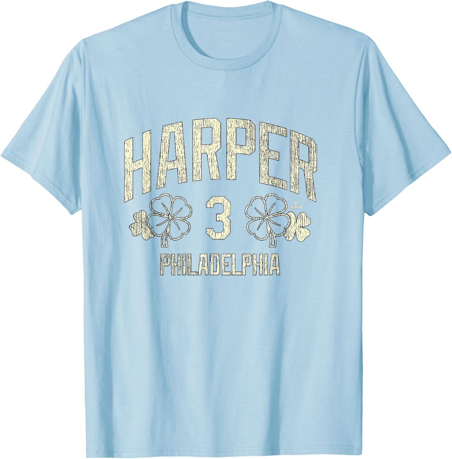Bryce Harper Philadelphia Baseball St. Patrick's Clover T-Shirt - T-Shirt | Light Blue