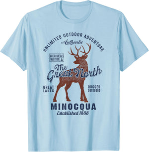 Minocqua Bulk - The Great North WI Minocqua T-Shirt - T-Shirt | Light Blue