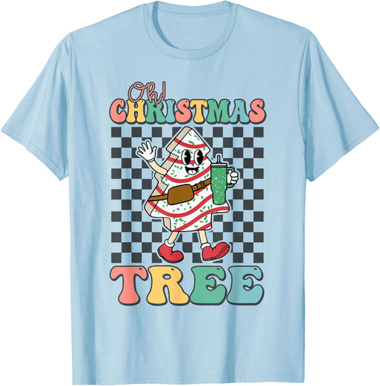 Oh Christmas Tree Cakes Debbie Becky Jen Cake Lovers Xmas T-Shirt - T-Shirt | Light Blue