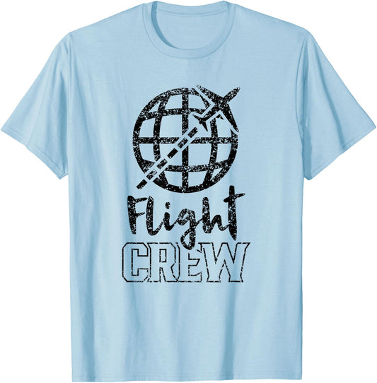 Flight Crew Cabin Crew Attendant Airplane Steward T-Shirt - T-Shirt | Light Blue