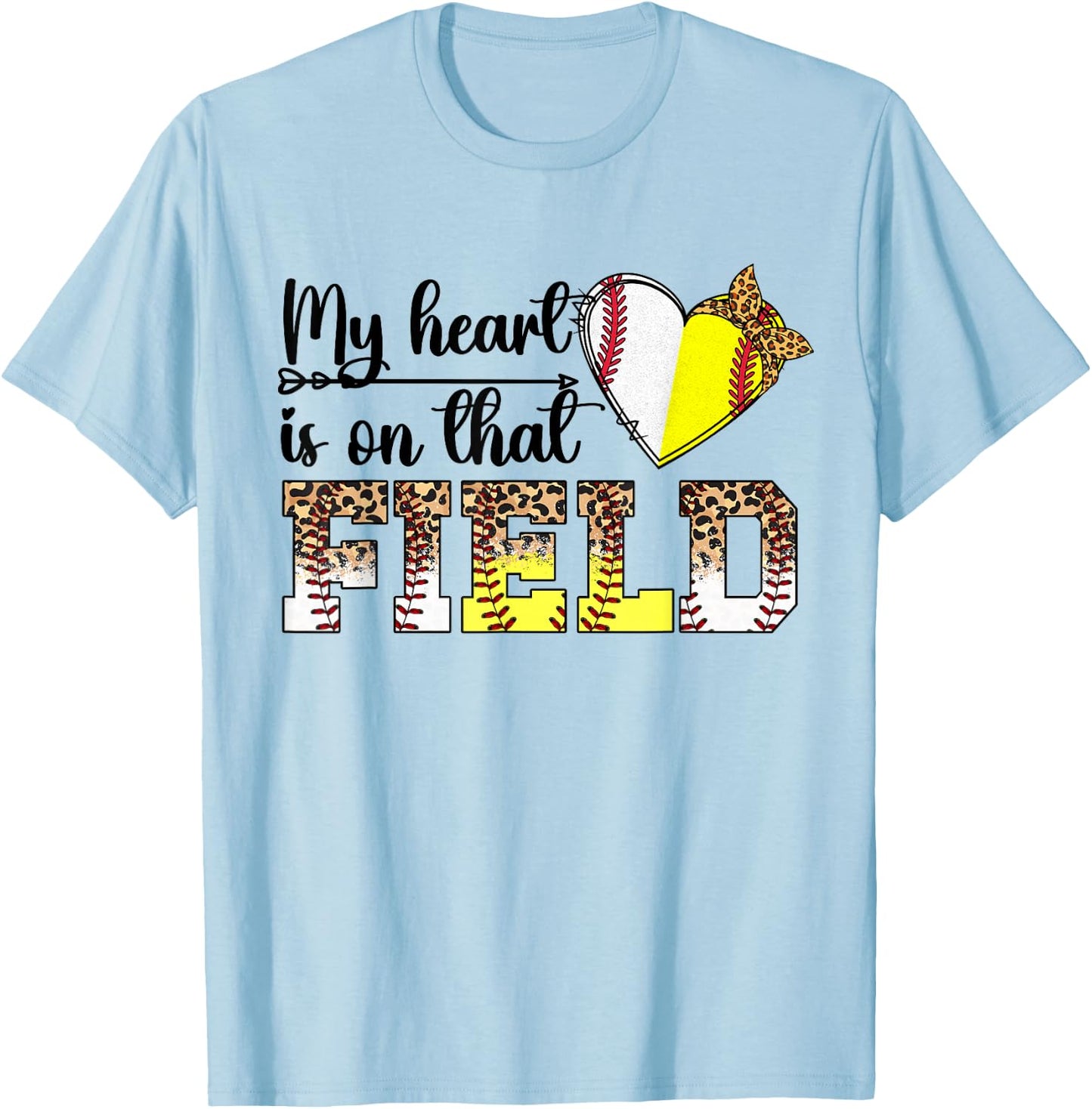 On That Field Proud Baseball Softball Grandma T-Shirt - T-Shirt | Light Blue