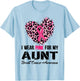 Wear Pink For My Aunt Breast Cancer Awareness Leopard Heart T-Shirt - T-Shirt | Light Blue