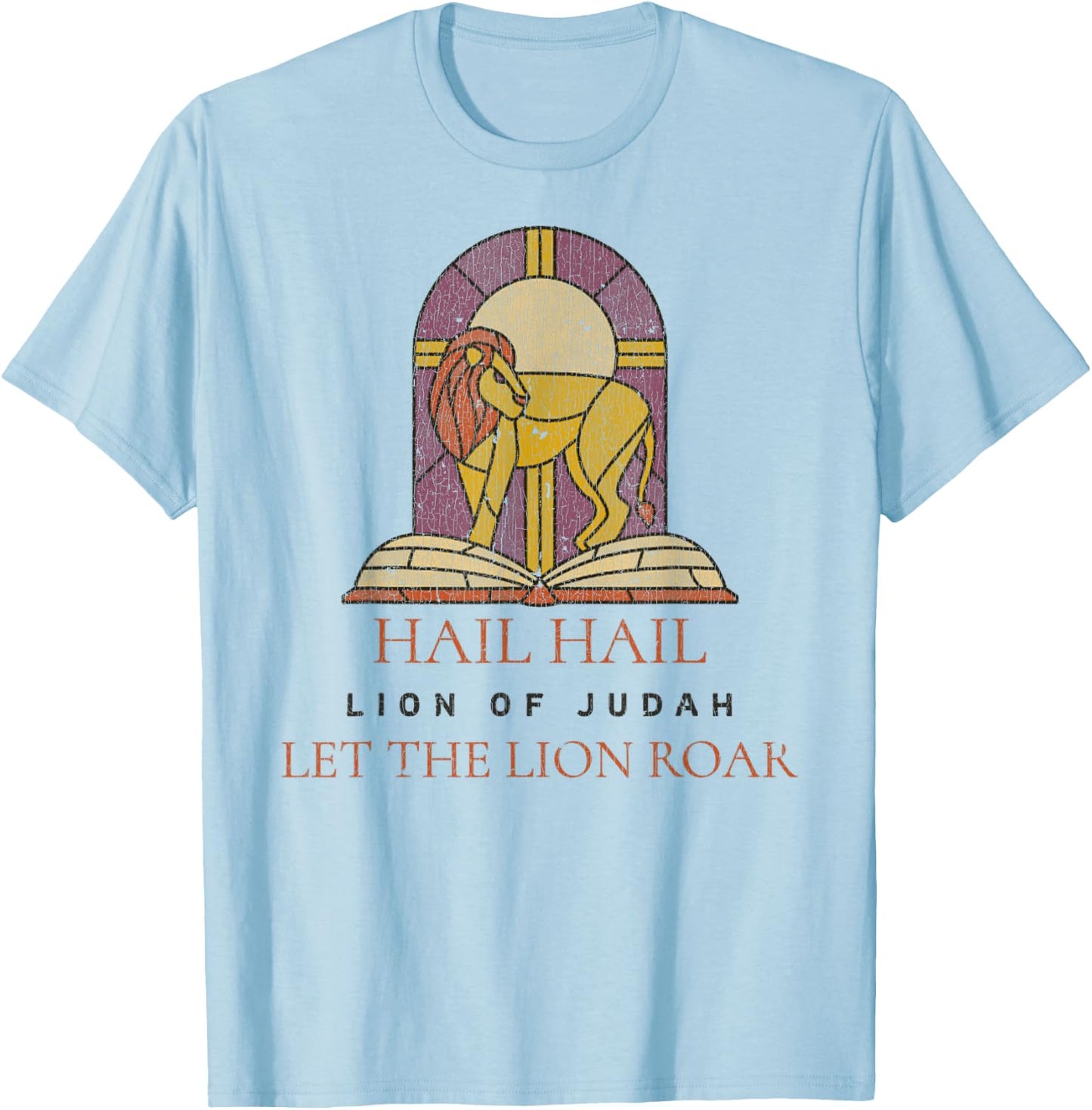 Hail Hail Lion Of Judah Let The Lion Roar Lyrics Jesus T-Shirt - T-Shirt | Light Blue