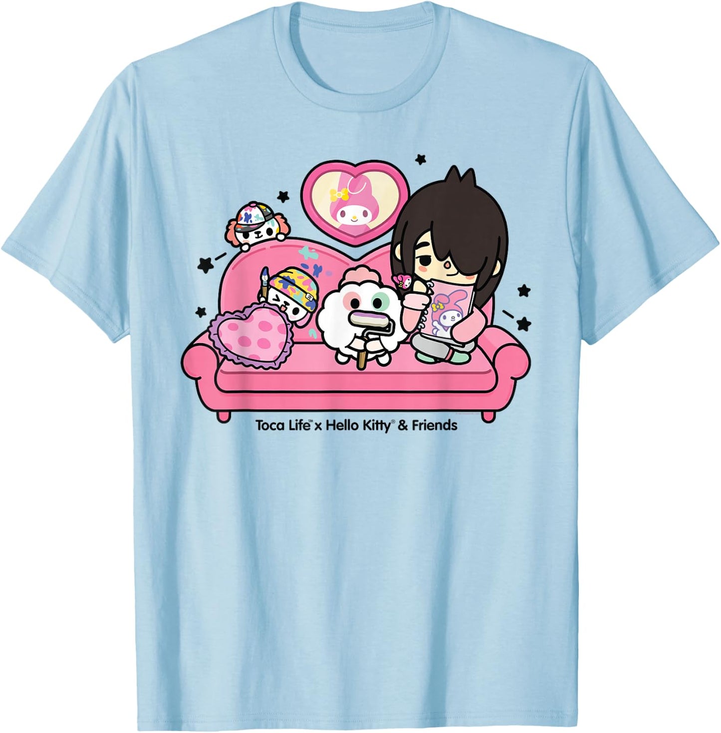 Toca Life x Hello Kitty & Friends My Melody Couch T-Shirt - T-Shirt | Light Blue