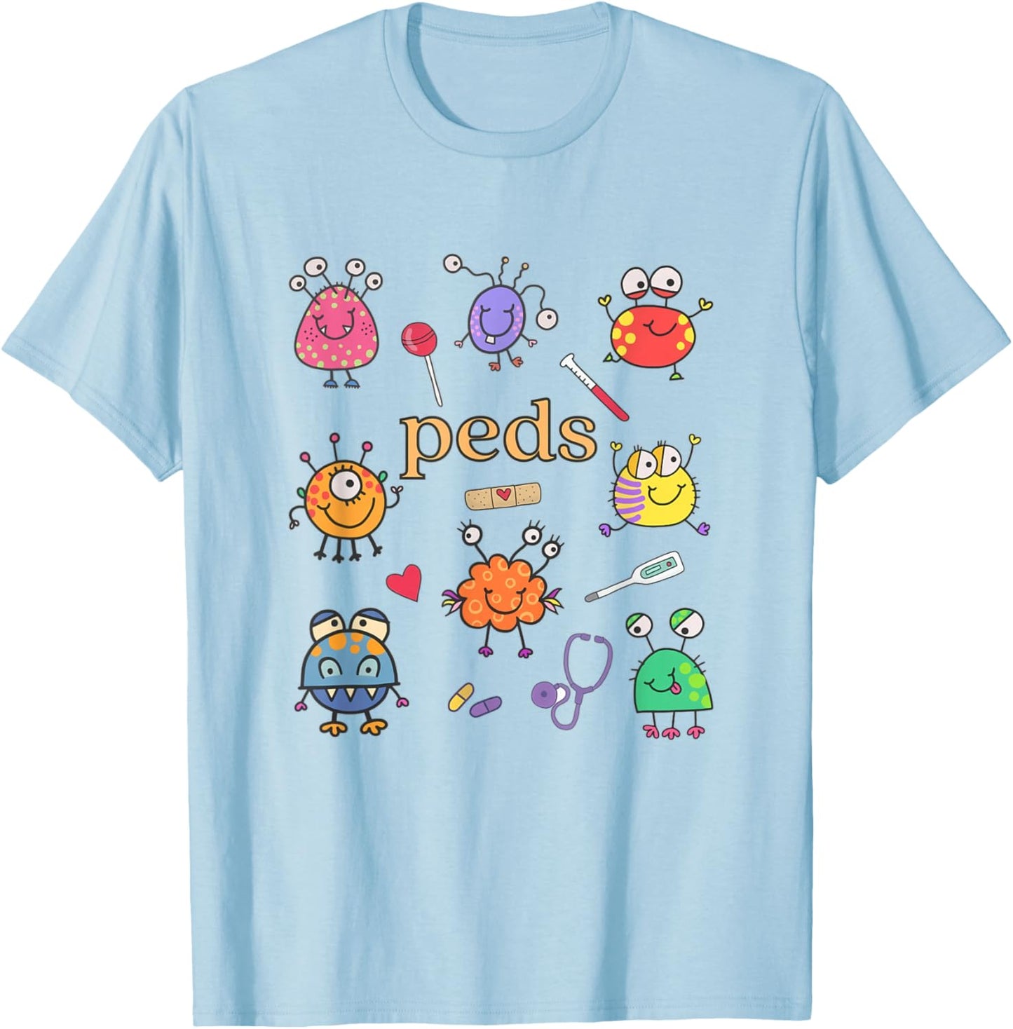 Pediatric Nurse PEDS Nurse PEDS Crew RN Pediatric Emergency T-Shirt - T-Shirt | Light Blue