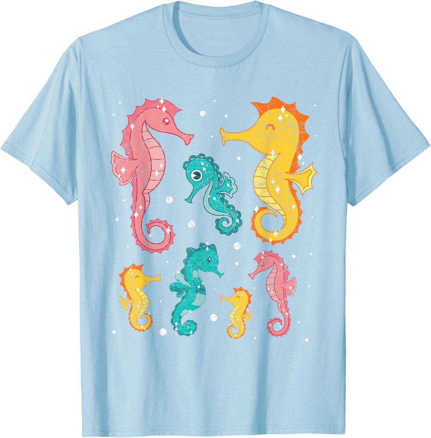 Underwater Sea Creature Fish Ocean Animal Seahorse T-Shirt - T-Shirt | Light Blue