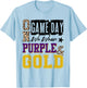 On Gameday Football We Wear Purple And Gold School Spirit T-Shirt - T-Shirt | Light Blue
