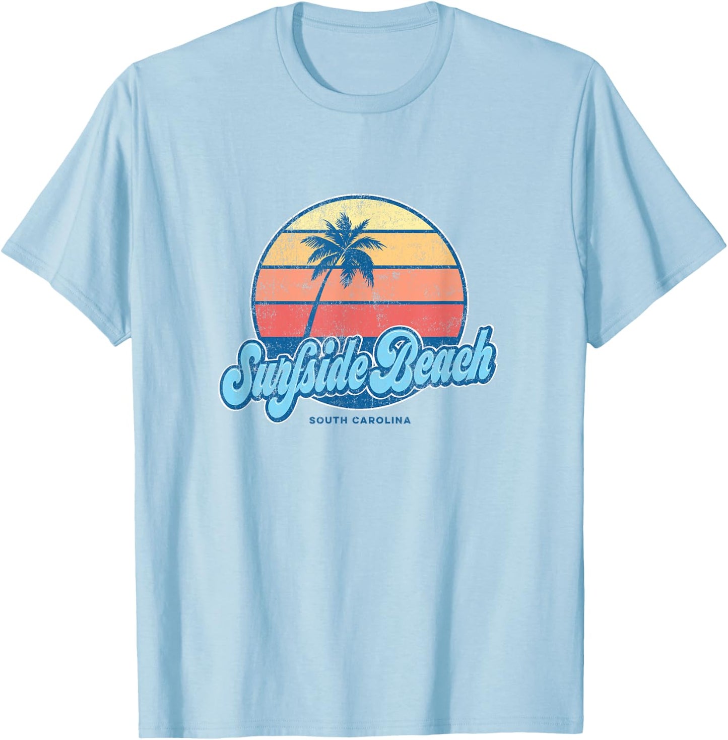 Vintage Surfside Beach South Carolina SC Classic 70s Retro S T-Shirt - T-Shirt | Light Blue