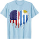 American Uruguayan Hispanic Heritage Month Flag Heart T-Shirt - T-Shirt | Light Blue