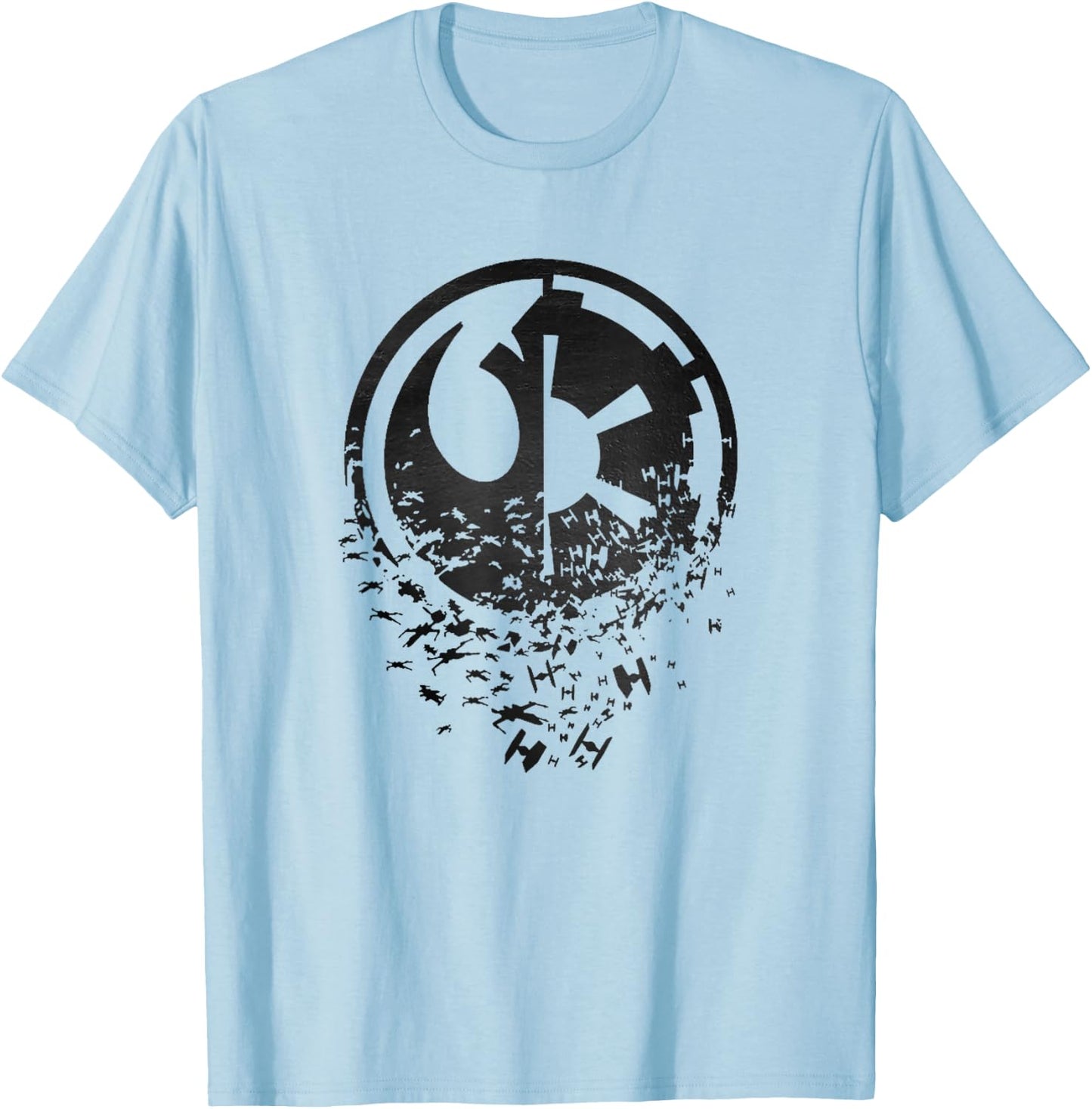 Star Wars Classic Rebel Alliance & Galactic Empire Split T-Shirt - T-Shirt | Light Blue